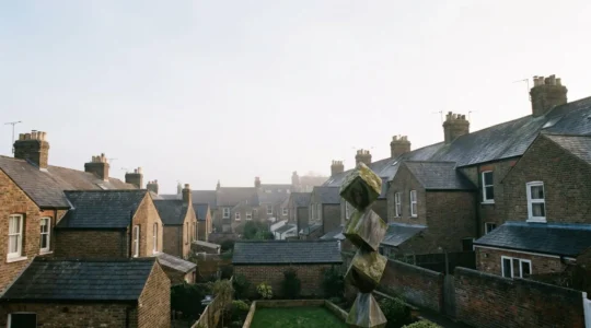 Editorial composition showing financial growth strategy in UK property investment context