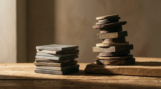 Conservative investment portfolio concept showing balanced financial instruments