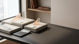 Professional investment strategy scene showing financial planning with bond income documentation